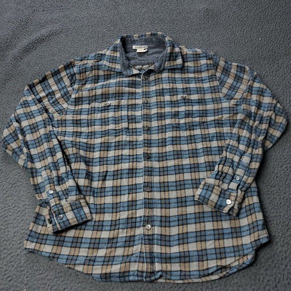 Carbon 2 Cobalt Plaid Flannel Button Shirt Multicolor Mens M Medium Long Sleeve - Picture 1 of 7